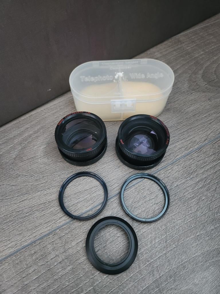 Hama Video Objectief 0.65x & 1.5x met Step-up ring 65mm, Ophalen of Verzenden, Gebruikt, Toebehoren