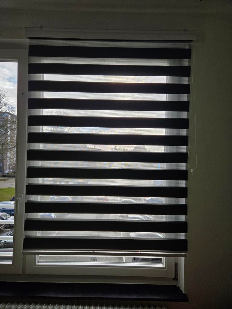 Rolgordijnen antraciet als nieuw, Huis en Inrichting, Stoffering | Gordijnen en Lamellen, Ophalen of Verzenden, Zo goed als nieuw