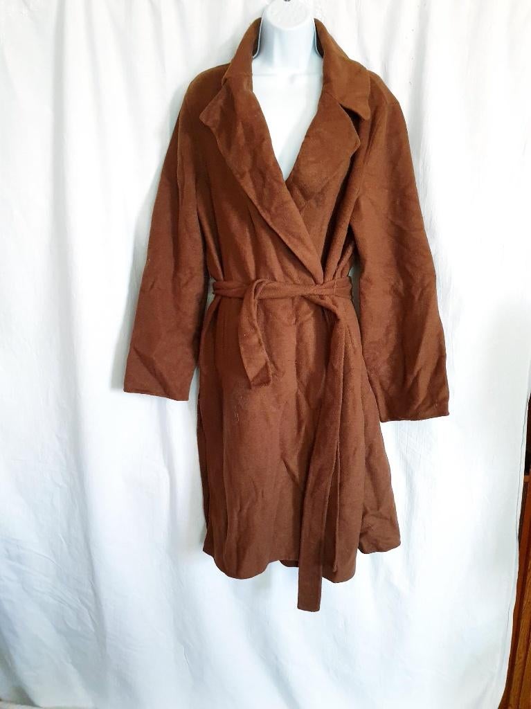 Mooie bruine mantel, 51% wol. Mt L Merk Zara, Bruin, ., Maat 42/44 (L), Ophalen of Verzenden