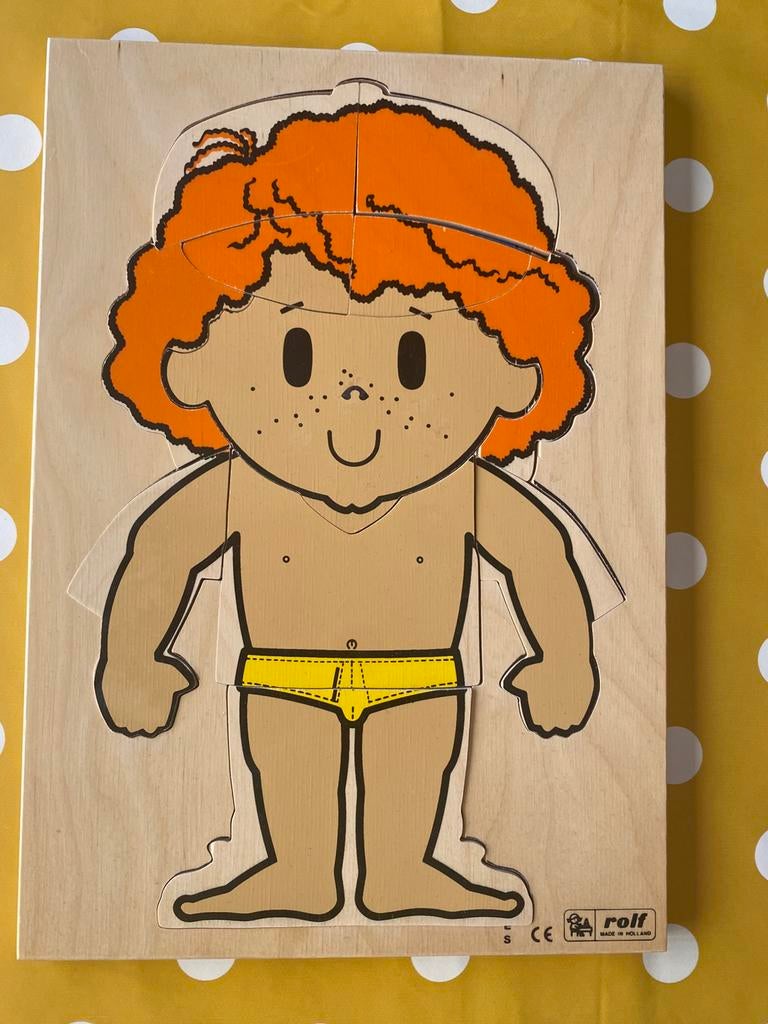 Puzzel 2 laags leren aankleden jongetje, Ophalen, Zo goed als nieuw