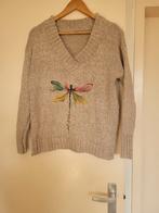 Dames trui met libelle print - Maat XS-S, Kleding | Dames, Ophalen of Verzenden, Zo goed als nieuw, Maat 34 (XS) of kleiner, Beige