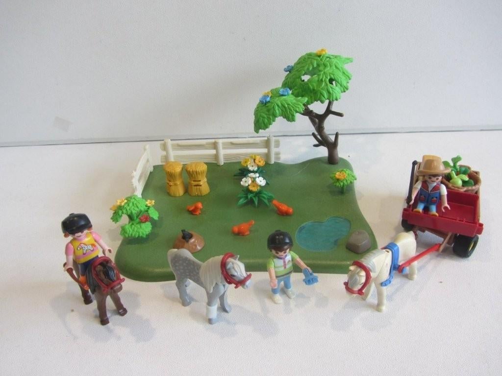 Playmobil  ponyweide met pony hooiwagen – 5457, Ophalen of Verzenden, Gebruikt, Los playmobil