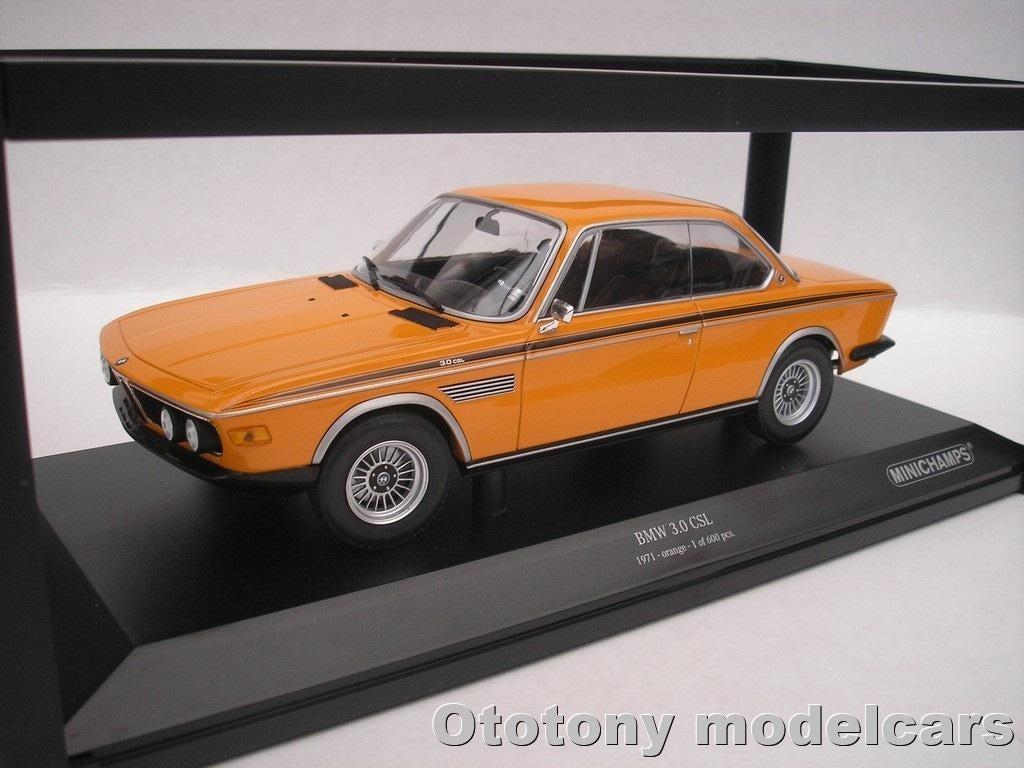 Bmw 3.0 CSL 1971 Oranje 1/18 Minichamps, Hobby en Vrije tijd, Modelauto's | 1:18, Ophalen of Verzenden, Nieuw, Auto, MiniChamps