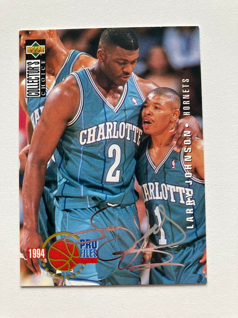 Larry Johnson 1994 Upper Deck handtekening card, Verzenden, Zo goed als nieuw, Overige typen