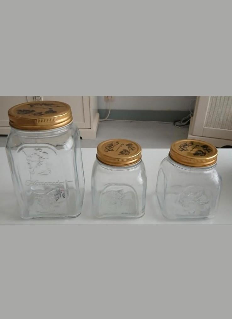 Voorraadpot met deksel 3 stuks, Ophalen, Zo goed als nieuw