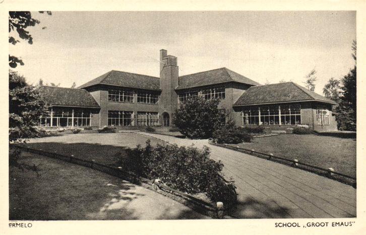Ermelo - School Groot Emaus - ongelopen, Verzamelen, Ansichtkaarten | Nederland, Ongelopen, Gelderland, Voor 1920, Ophalen of Verzenden