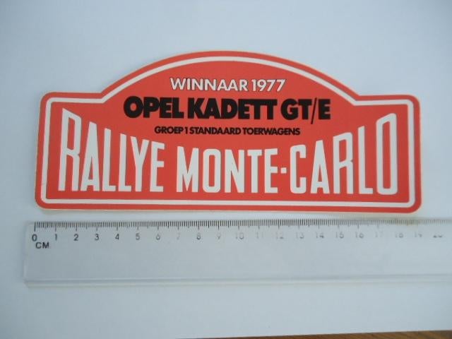 sticker oud OPEL 177 Rally Monte Carlo rallye autosport, Verzamelen, Stickers, Verzenden, Zo goed als nieuw, Bedrijf of Vereniging