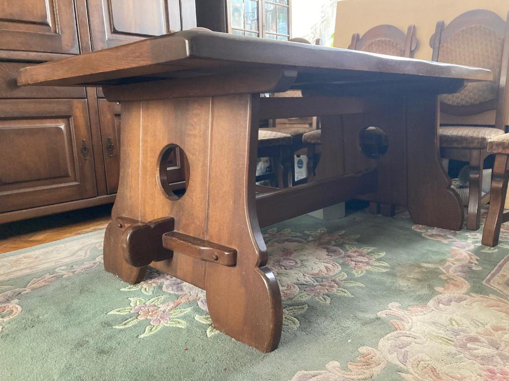 Antieke eethoek tafel met 6 stoelen massief hout, Antiek en Kunst, Antiek | Meubels | Tafels, Ophalen