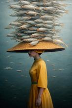 Uniek kunstwerk: Vrouw met vissenhoed, Ophalen