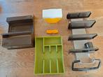 Vintage jaren '70 keuken/badkamer organizers en bestekbak, Ophalen, Gebruikt