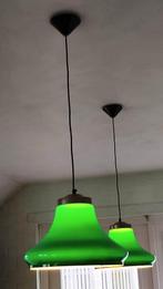 2 vintage biljart lampen, Ophalen, Kunststof, Vintage biljart lampen, Zo goed als nieuw