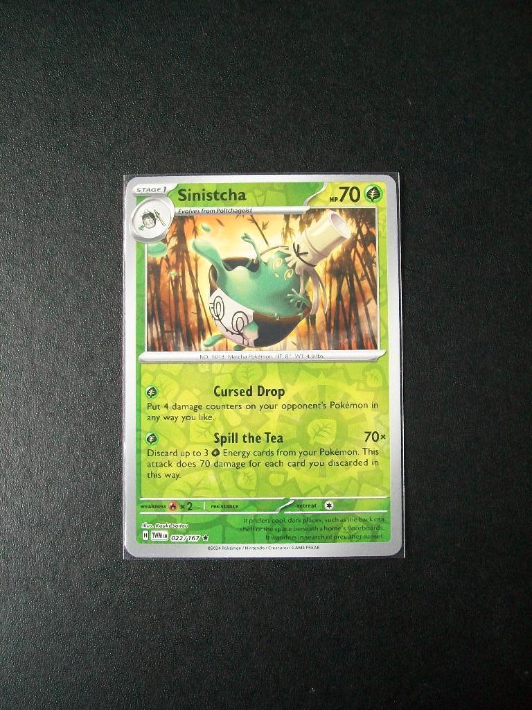 9829. Nieuwe Pokemon Kaart holofoil SINISTCHA HP70 (022/167), Verzenden, Nieuw, Losse kaart, Foil