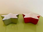 Twee HEMA stervormige snackschaaltjes, rood en zilver, Huis en Inrichting, Keramiek, Ophalen of Verzenden, Overige stijlen, Schaal of Schalen