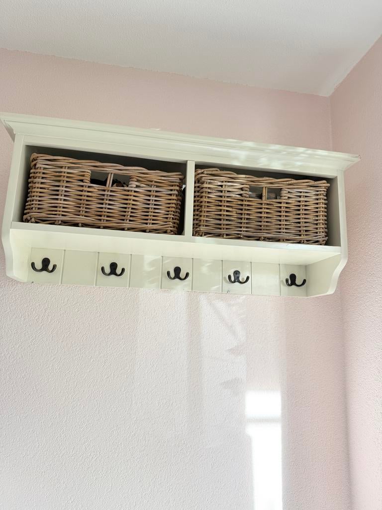 Wandkapstok met mandjes, Huis en Inrichting, Woonaccessoires | Kapstokken, Wandkapstok, Ophalen of Verzenden, Zo goed als nieuw