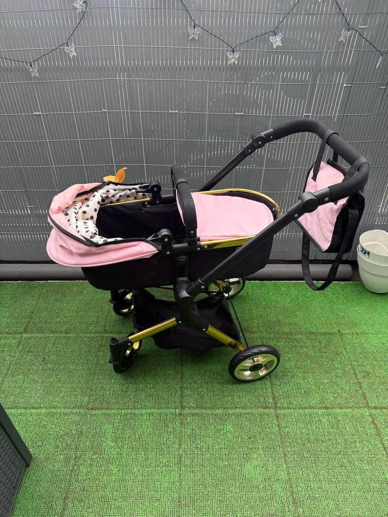 Roze poppenwagen met gouden accenten, Ophalen, Gebruikt, Overige typen