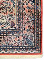 Vintage oosters wol Muskabad vloerkleed floral 138x194cm, Perzisch, Klassiek, Oosters, Onbekend, Ophalen of Verzenden, Zo goed als nieuw