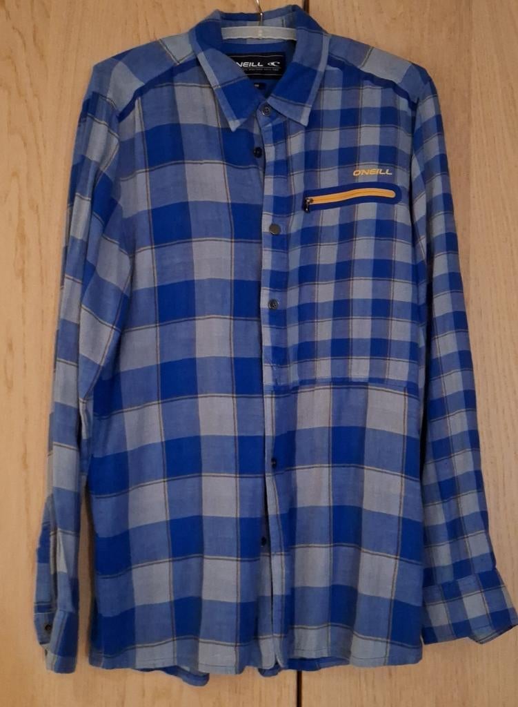 O'Neill blouse met lange mouwen, blauw ruitpatroon, maat L, Kinderen en Baby's, Kinderkleding | Maat 170, Overhemd of Blouse, Ophalen of Verzenden