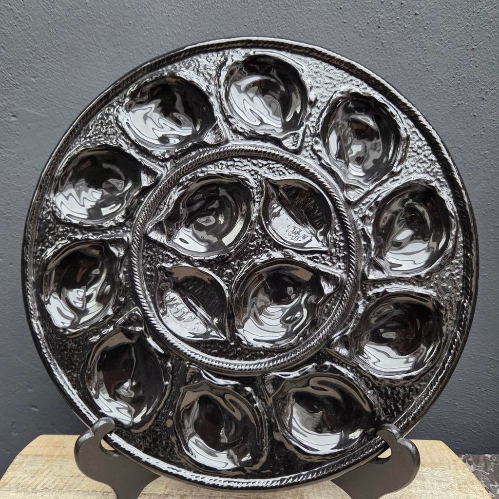 St Clement Majolica Aardewerk Oesterschaal Zwart, Antiek en Kunst, Antiek | Keramiek en Aardewerk, Ophalen of Verzenden