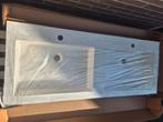 Nieuwe dubbele wastafel van composiet - 120x47 cm, Ophalen, Nieuw, Wit