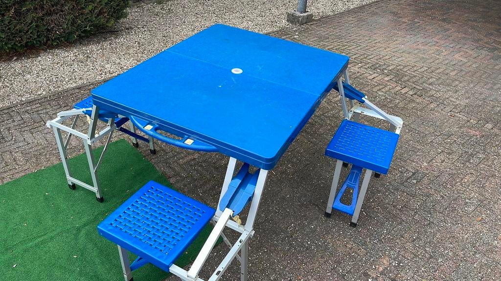 Picknicktafel opvouwbaar tot koffer, Ophalen, Overige materialen, Gebruikt, Vierkant