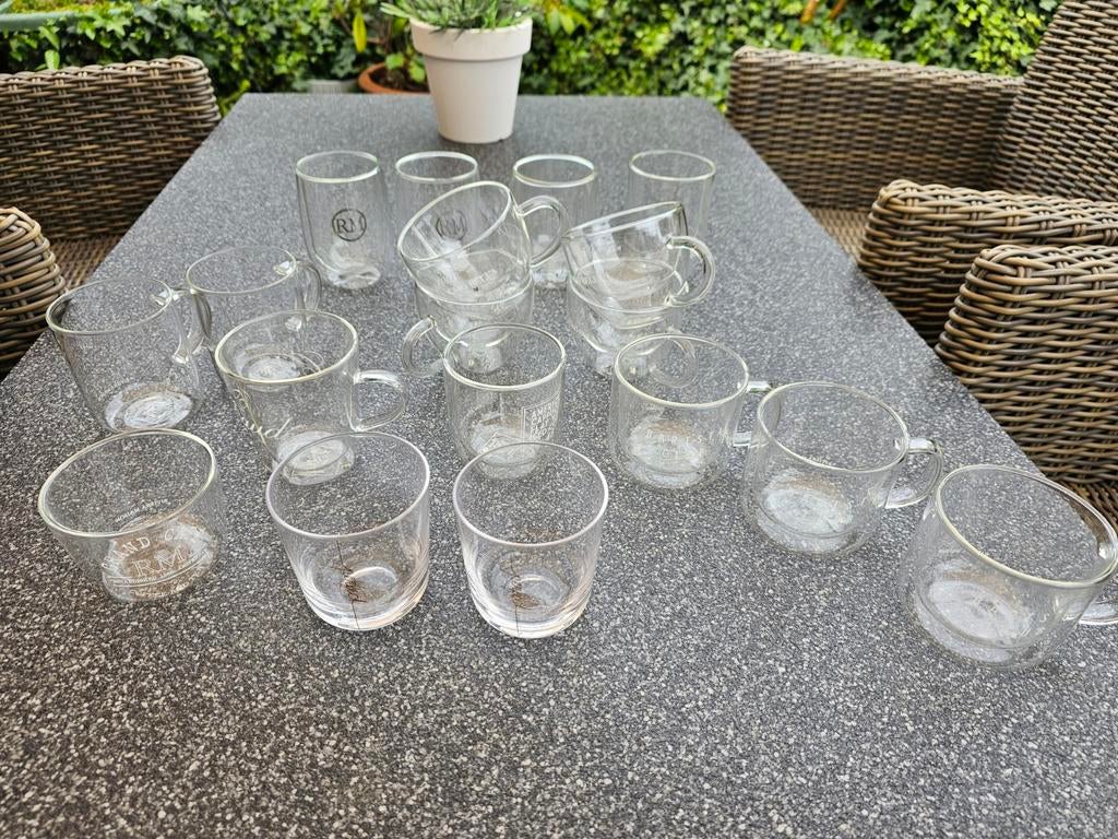 RIVIERA MAISON; DIVERSE KOFFIE/ THEE GLAZEN 18 STUKS ZGAN, Ophalen, Zo goed als nieuw, Overige typen
