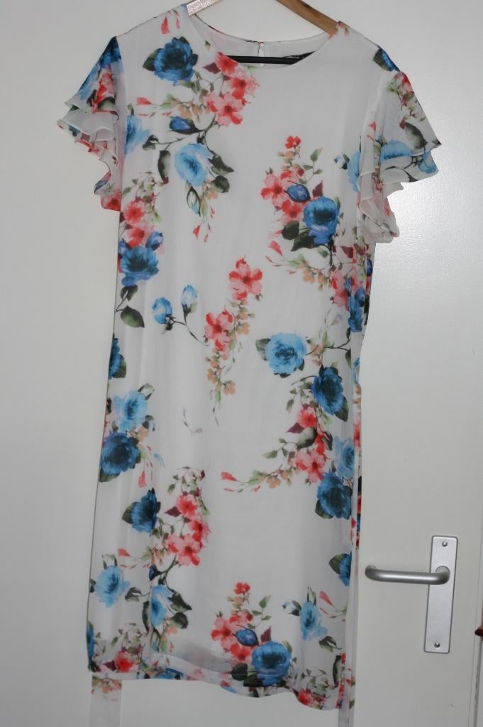 Z 36 Fris gev. voile zomerjurkje Donna Due 38, Kleding | Dames, Wit, Ophalen of Verzenden, Zo goed als nieuw, Donna Due