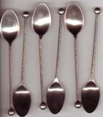 6 lepeltjes Douwe Egberts stijlappel., Verzilverd, Ophalen of Verzenden, Zo goed als nieuw, Metaal