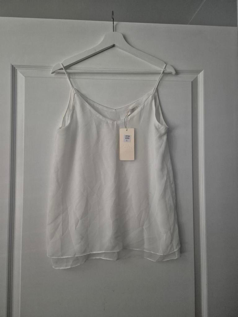 Vera & Lucy witte top dubbel bandjes - mt L, Wit, Maat 42/44 (L), Nieuw, Ophalen of Verzenden