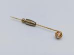 Gouden dasspeld of reversspeld met roosdiamant, Verzenden, Goud, Overige typen, Met edelsteen