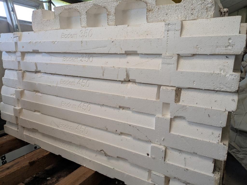 Powerkist bekisting bodem isolatieplaten, Ophalen, Piepschuim (Tempex), 8 tot 12 cm, Minder dan 5 m²