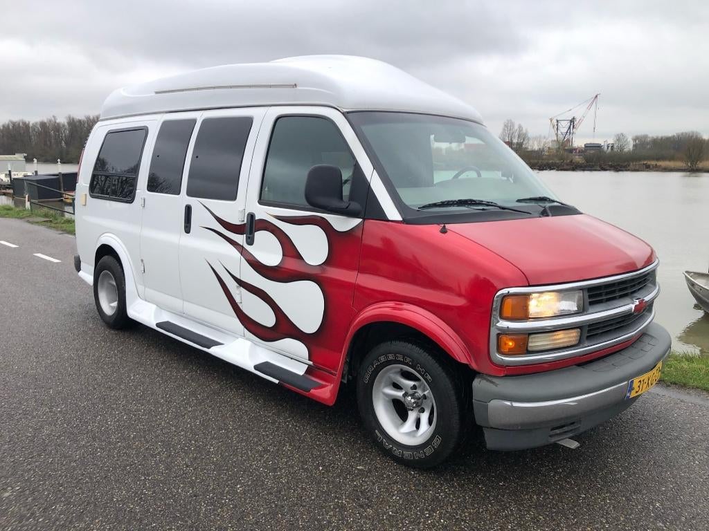 Chevrolet Express GMC savana 1996 camper LPG-G3, Auto's, Chevrolet, 8 cilinders, 2500 kg, Bedrijf, LPG