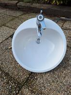 Witte wasbak met kraan - Gebruikt, Ophalen, Gebruikt, Wastafel
