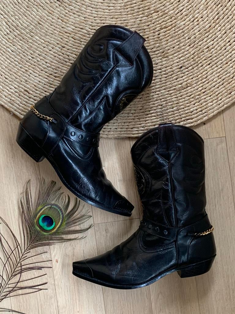 Mustang cowboylaarzen 41 western boots laarzen gesp, Hoge laarzen, -, Zwart, -