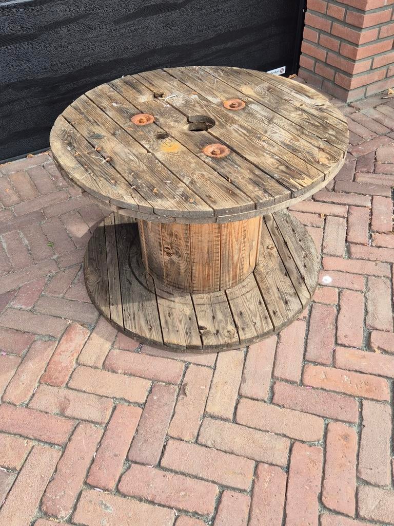 Houten haspel decoratie materiaal (3 stuks beschikbaar), Huis en Inrichting, Gebruikt, 50 tot 100 cm, 50 tot 75 cm, Rond