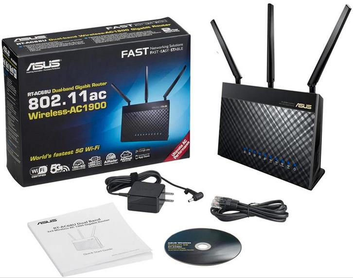 2 x Asus RT-AC68U Router ideale AsusMesh - Weg ivm Glasvezel, Computers en Software, Routers en Modems, Gebruikt, Router, Ophalen of Verzenden