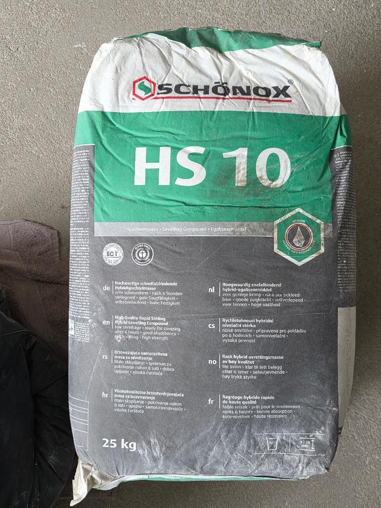 5 zakken Schonox HS 10 Egalisatiemortel, Ophalen, Nieuw