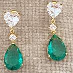 Elegante groene en witte oorbellen, Overige materialen, Hangers, Verzenden, Nieuw