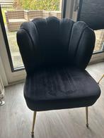 4 Donkerblauwe Velvet Eetkamerstoelen met Gouden Poten, Huis en Inrichting, Stoelen, Blauw, Ophalen of Verzenden, Zo goed als nieuw
