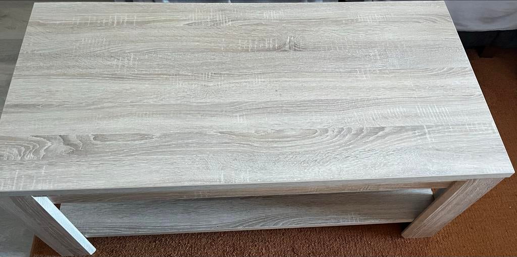 Salontafel met opbergruimte - Licht hout, Huis en Inrichting, Tafels | Salontafels, Gebruikt, 100 tot 150 cm, Minder dan 50 cm