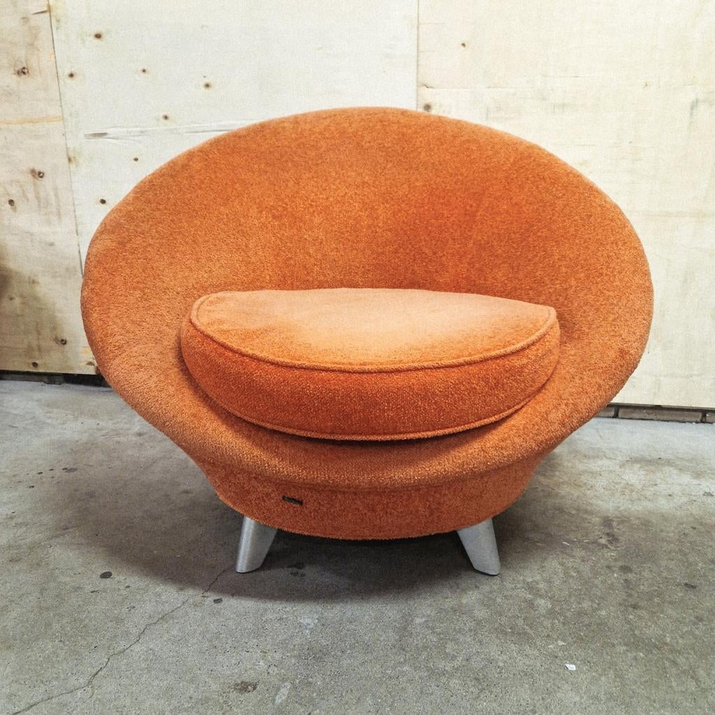 Oranje/ zalm kleurige retro fauteuil Bretz fauteuil vintage, Kolibrivintagehal@gmail.com, Gebruikt, Aaldertgeertsstraat 43 Olst
