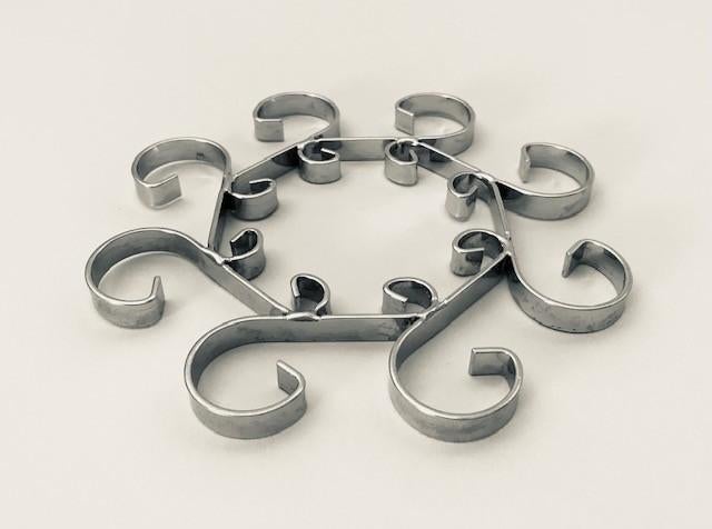 Set Franse roestvrij stalen flessen onderzetters rond, Ophalen of Verzenden, Zo goed als nieuw, Overig