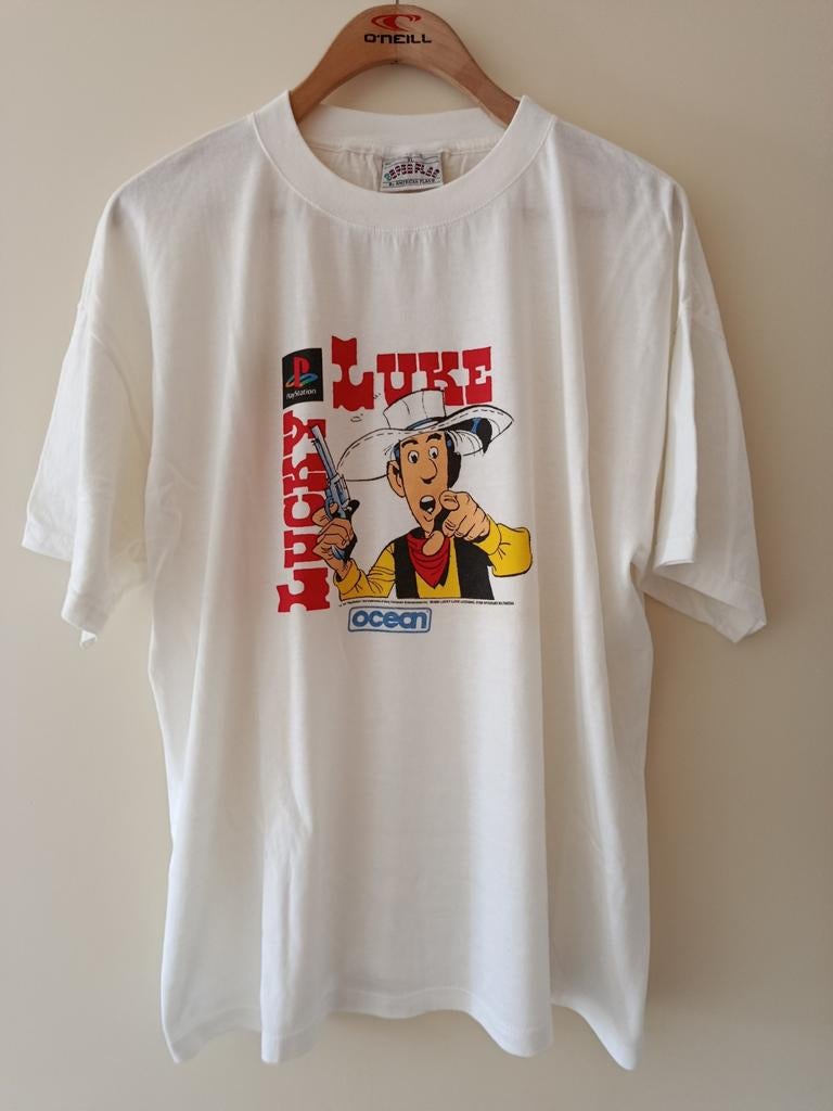 Lucky Luke PlayStation promo vintage shirt, Ophalen, Maat 56/58 (XL), Zwart