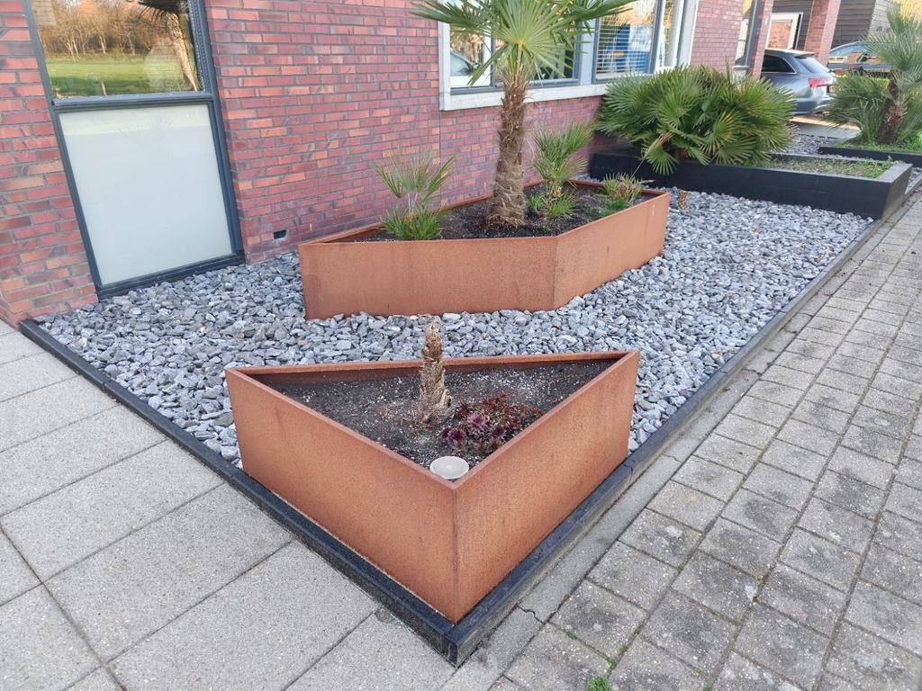 Cortenstaal plantenbakken/plantenbak 250x100x50cm, Ophalen, Vierkant, Metaal, 60 cm of meer