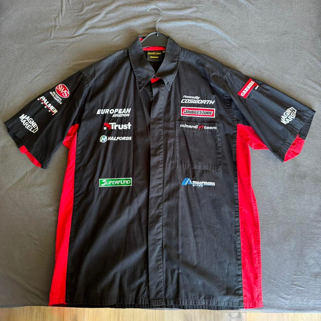 Minardi F1 Team Overhemd – Jos Verstappen – XL, Zwart, Overige typen, Maat 56/58 (XL), Ophalen of Verzenden