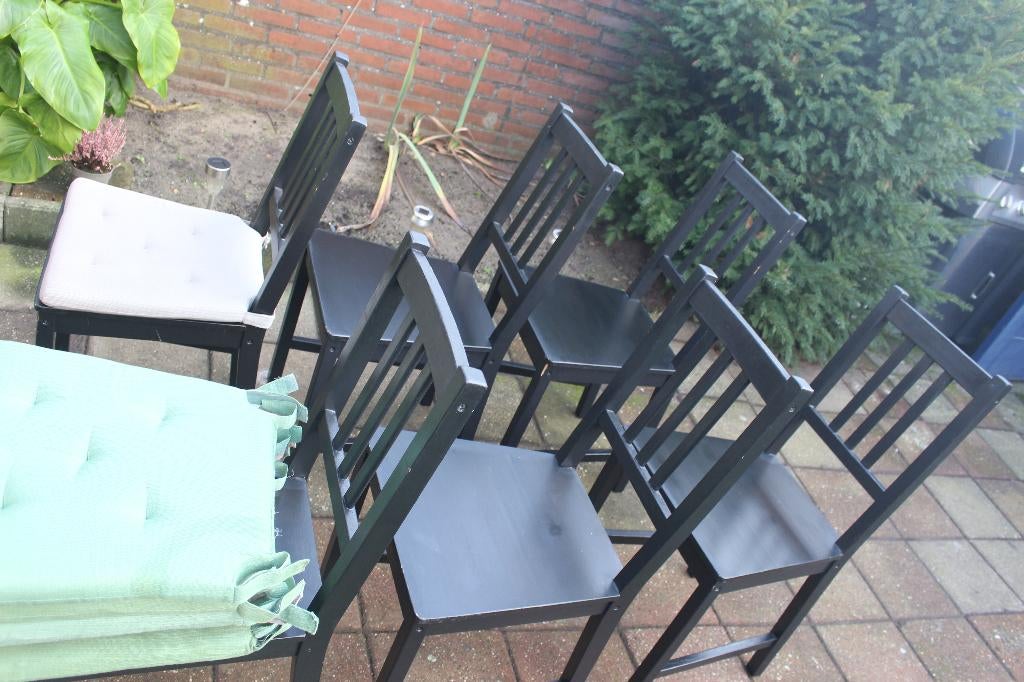 6 stoelen IKEA, Ophalen, Gebruikt, Zwart, Vijf, Zes of meer stoelen