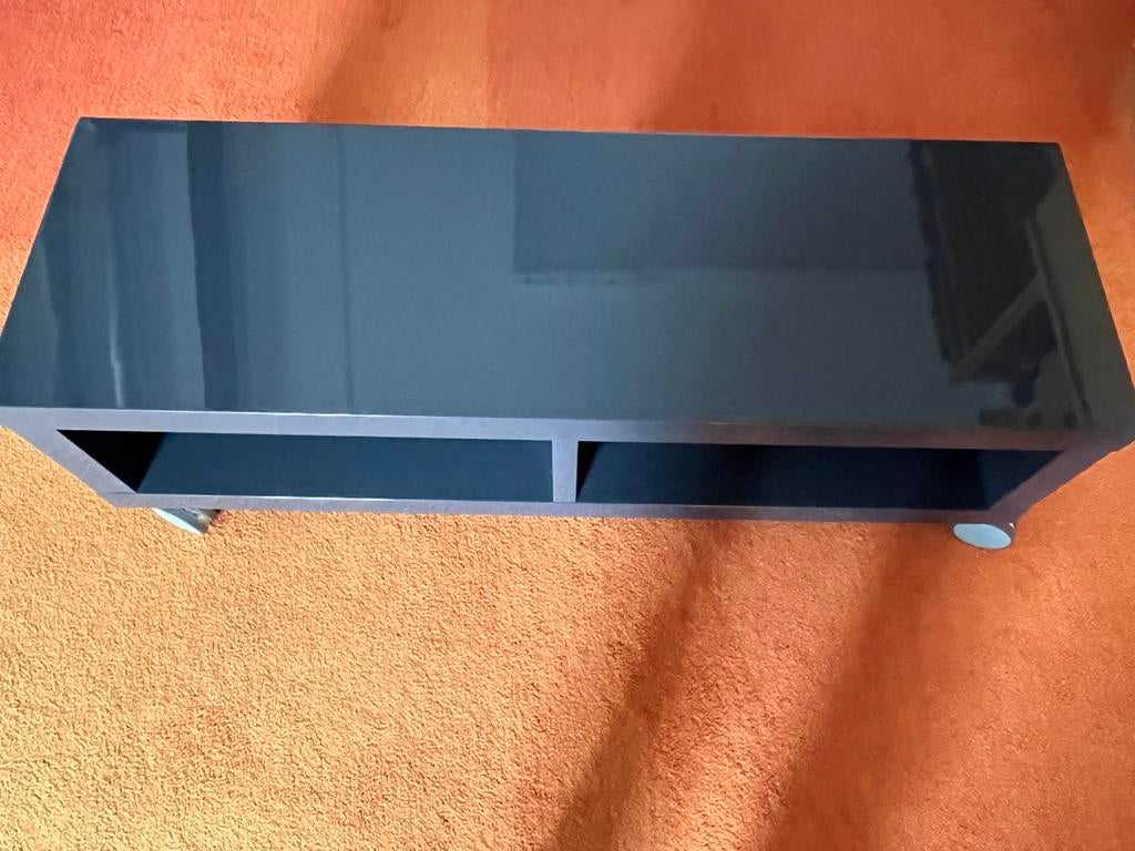 Modern antraciet/zwart hoogglans TV/audio meubel, Ophalen, Minder dan 50 cm, 100 tot 150 cm, Zo goed als nieuw