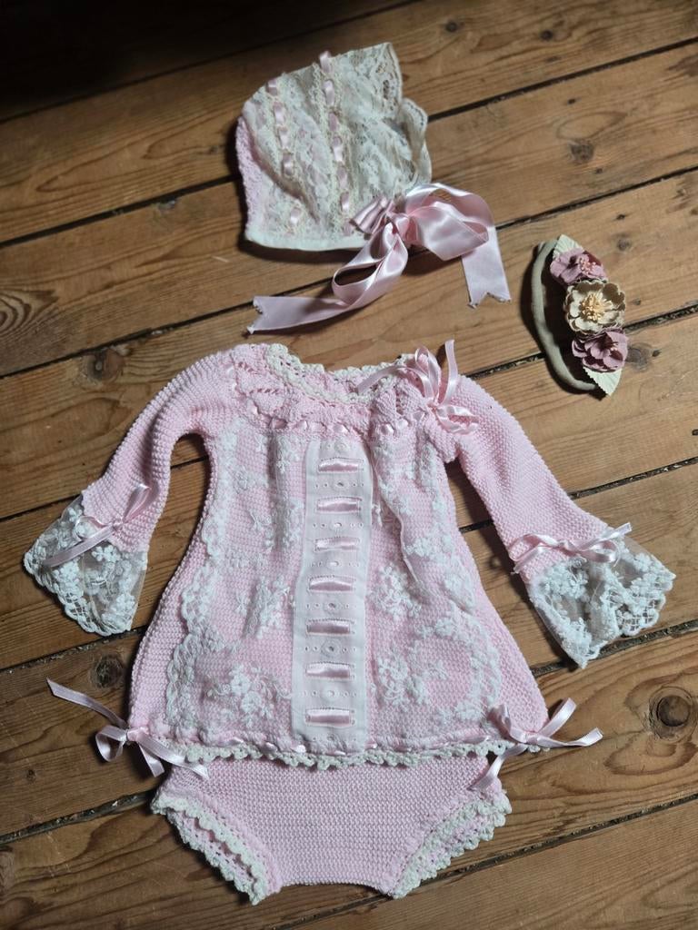 Luxe Spaanse set baby of reborn meisje mt 50, Kinderen en Baby's, Babykleding | Maat 50, Zo goed als nieuw, Meisje, Ophalen of Verzenden