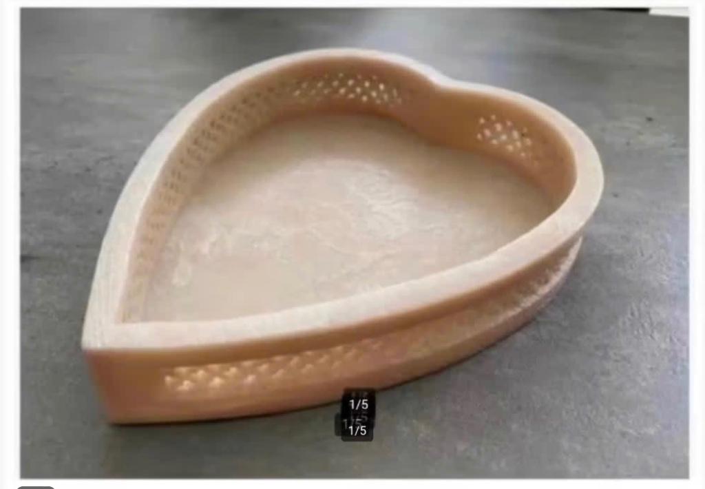 Opengewerkt edelsteen speksteen Hart Schaal 15 x 12 x 2,5cm, Schaal, Ophalen of Verzenden, Zo goed als nieuw, X