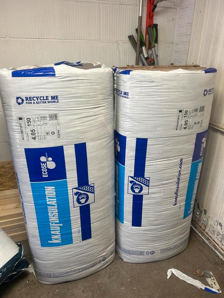 Knauf Acoustifit 150mm Glaswol Isolatie - 2 Pakken, Doe-het-zelf en Verbouw, Isolatie en Afdichting, Nieuw, Vloerisolatie, Muurisolatie