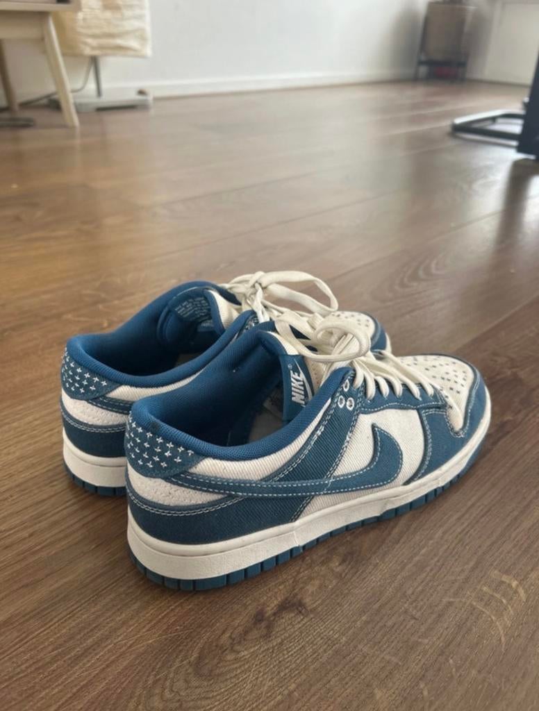 Nike Dunk Low Industrial Blue Sashiko - Maat 42, Ophalen of Verzenden, Zo goed als nieuw, Blauw, Sneakers of Gympen